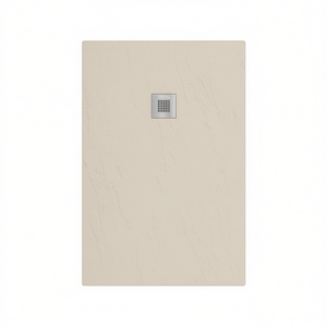 Plato de ducha rectangular de hormigón de 90 x 110 cm con sistema de drenaje para uso en baño - Product Image 3