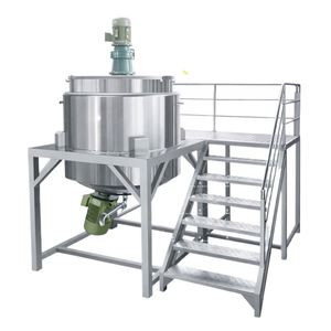 Cuve agitée en acier inoxydable avec enveloppe chauffante pour savon liquide, mélangeur à vitesse variable avec nettoyage CIP, chauffage à la vapeur/refroidissement à l'eau. - Product Image 2