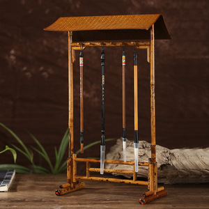 Bamboo Pen Holder Calligraphy Brush Stand Desktop Storage Ornament For Study Desk Gift - Product Image 1