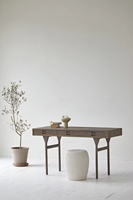 Table console de style campagnard français antique, meuble en bois d'orme classique avec tiroir de rangement, utilisation à la maison, salle à manger, cuisine, salon, hôtel