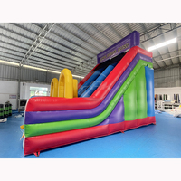 AM Combo Toboggan Gonflable Sec à Double Voie avec Souffleur, en PVC, pour Location de Fêtes, Inclut des Kits de Réparation, Double Couture Quadruple