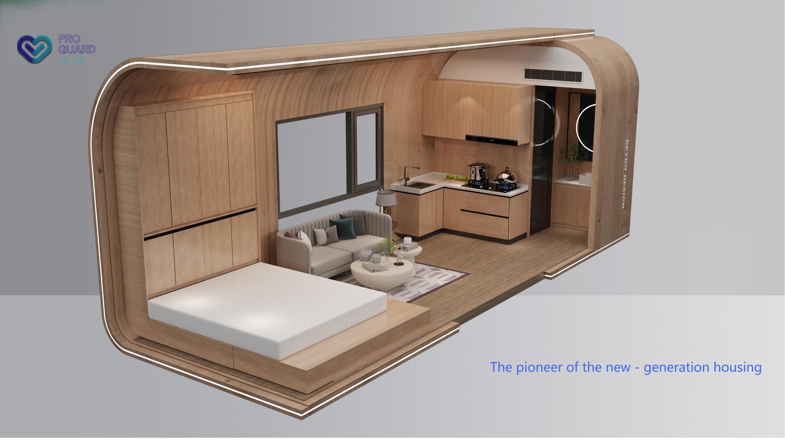 Prefabricated House Prefab Capsule Hotel Room Sleeping Apple Pod Cabin With Bedroom Bathroom Kitchen 1