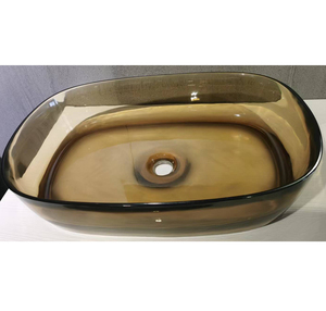 Coloré clair résine pierre lavabo salle de bain art comptoir transparent résine bassins ovale éviers - Product Image 4
