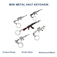 Porte-clés pendentif personnalisé en métal miniature, modèle de pistolet 3D AK47 de dessin animé vintage, style designer, pour jeu CF