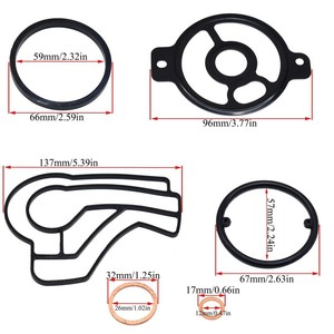 Kit de Juntas para la Carcasa del Filtro de Aceite de Volkswagen 074115405T 074115405J, Juego de 6 Piezas para Reparación de Motor - Product Image 2
