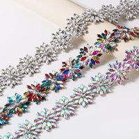 Nouvelles Appliques en Strass, Patchs en Forme de Navette, Pierres en Verre Cristal à Griffes, Strass Thermocollants, Garniture Florale pour Décoration de Robe