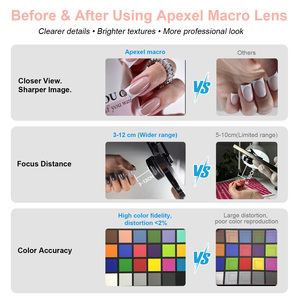 Apexel 30-120mm Pro Smartphone Macro Lentille pour <span class=keywords><strong>iPhone</strong></span> Ongles Cils Bijoux Gros Plan Commandes En Gros et Support de Marque Privée - Product Image 6
