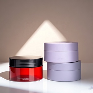 Empty Round 100ml 120ml 150ml 200ml 250ml clear Lip Balm Body Cream Scrub Black Pet <b>Plastic</b> Cosmetic <b>Jar</b> With Lid - Product Image 4