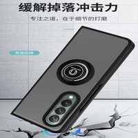 Coque hybride robuste en TPU pour Samsung, translucide et mat, coque arrière magnétique avec anneau pour Galaxy Z Flip 3 plis, 3 A33, 5G, A31, A32, A5, S22, S21