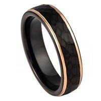 Simplement Hommes 8mm Noir Rose Plaqué Or Carbure De Tungstène De Base Bijoux Personnalisé Hommes Anneaux Anneaux De Mariage Anneaux De Mode