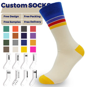 Chaussettes habillées unisexes personnalisées neuves, lignes jacquard, qualité <span class=keywords><strong>beige</strong></span>, nouvelles chaussettes en coton pour Noël - Product Image 1