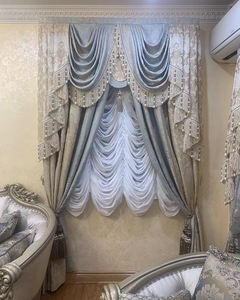 Swag Cenefa y cortina romana austriaca Cenefa Europea Cortina de ventana europea de lujo Tela de moda Textil - Product Image 1