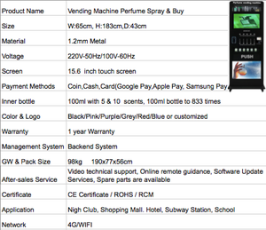 Distributeur automatique de parfum 2026, distributeur automatique connecté 4G WIFI, distributeur automatique de Cologne en spray à vendre - Product Image 6
