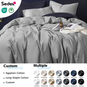 Juego de Sábanas de Algodón de Hotel de Calidad, 200TC 250TC 300TC 350TC 400TC, Funda de Edredón, Sábana Plana y Funda de Almohada - Product Image 2