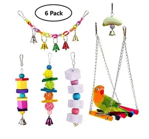 Wholesale Bird Toys 6-PCS Fashion Cross-Border Parrot Toy Parrot Chewing Toy Pet Bird Toys