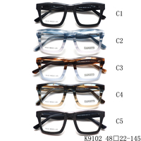 Nouvelle personnalité de la mode de haute qualité K9102 feuille d'acide acétique reconstituée faite à la main acétate montures de lunettes surdimensionnées colorées