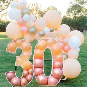 Diy 73/100cm Big Number 1 2 3 Balloon Filling Box Balloon Stand Birthday Party Decoration Baby Shower Balloon Number Box Frame