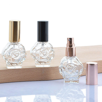 Botol Parfum Mini Portabel 10ml Pompa Semprot Matte Botol Semprot Tester Kecil Bentuk Mawar dengan Pilihan Transparan dan Multiwarna