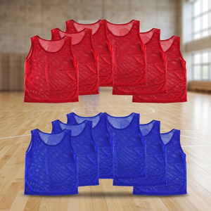 Chalecos de Entrenamiento de Fútbol de Malla Roja y Azul, Unisex, Transpirables, 100% Poliéster, Talla Adulto, Camiseta Deportiva sin Mangas - Product Image 3