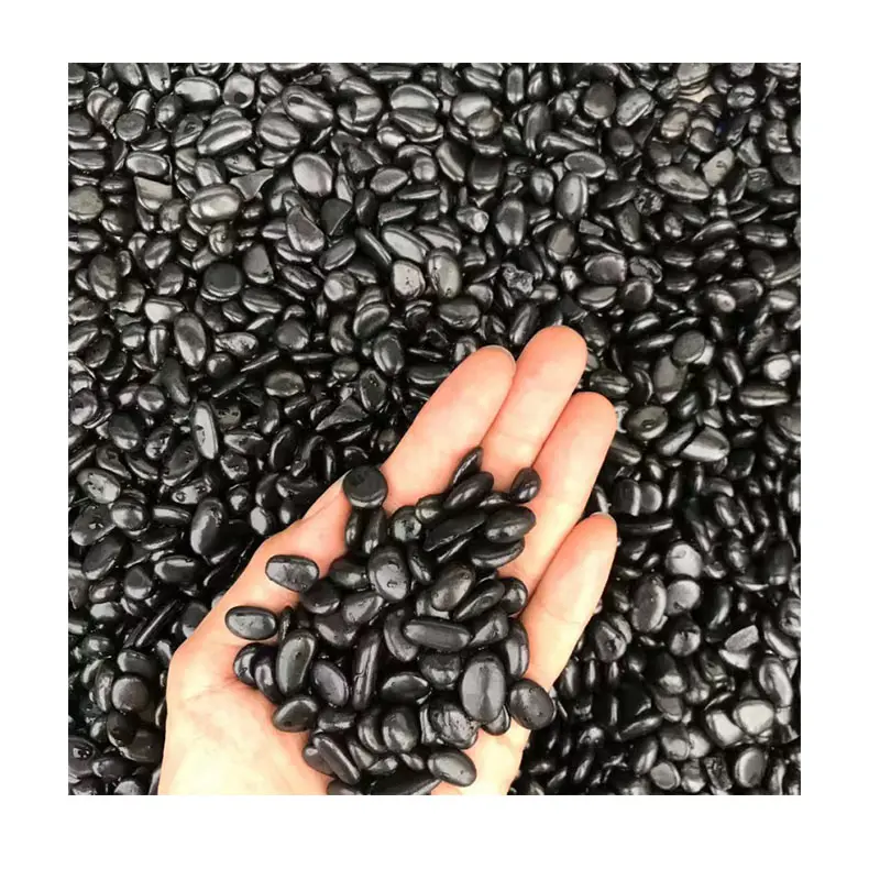 black color jade stone price/river stone pebble wash price/ black polished garden pebble stones