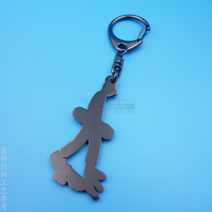 <b>Anime</b> <b>Keychain</b> Zinc Alloy Enamel Cartoon Character Black Nickel Color Modern Simple Style Gift Accessory - Product Image 3