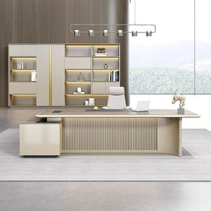 Office Furniture High-end L-shaped Manager <strong>Desk</strong> Ceo <strong>Table</strong> Luxury Executive Office <strong>Desk</strong> <strong>With</strong> <strong>Side</strong> Cabinet - Product Image 3