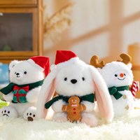 Vente flash, jouets en peluche super doux pour Noël, bonhomme de neige, lapin, ours polaire, accessoires de décoration, animaux en peluche de dessin animé