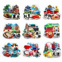 Aimants de réfrigérateur personnalisés sur mesure en acrylique, illustrant des scènes de voyage, adaptés aux musées et aux boutiques de souvenirs