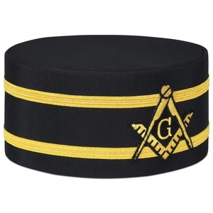 Nouvelle casquette de rite écossais avec ailes déployées, couleur unie et jaune, faible MOQ, service OEM, casquettes de regalia maçonniques à vendre - Product Image 1