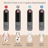 Appareil de nettoyage des pores par aspiration hydro-faciale, éliminateur de points noirs avec compresse chaude et froide, outil de nettoyage du visage à circulation d'eau brevetée