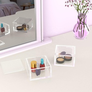 Nhỏ Acrylic Hộp rõ ràng vuông container Nắp mult-mục đích hiển thị Rack cho mặt hàng chủ lực dính băng giấy Clip Stackable - Product Image 3