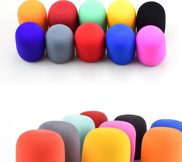 High Quality Eco-friendly Cute Thickened Washable Colored Microphone Sponge Anti-Spray Cover