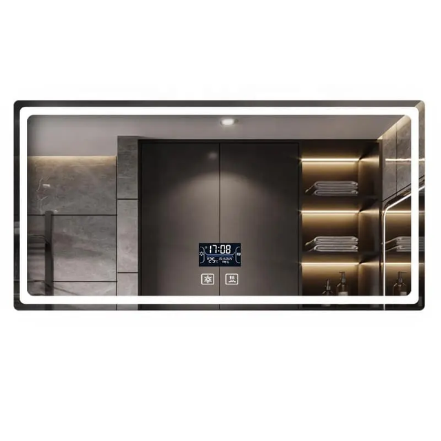 Hot Sale Modern LED Bathroom Vanity Mirror Rectangle Illuminated Design Smart Touch Sensor Online Graphic Solution Capability