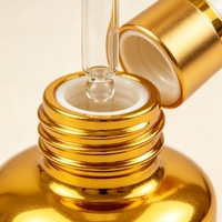 Flacon compte-gouttes en verre pour sérum et huile essentielle, doré et argenté, pour emballage cosmétique et soins de la peau, avec sérigraphie pour les yeux, vente en gros