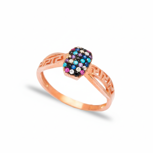 Colorido mezcla CZ piedra diseño griego símbolo turco hecho a mano venta al por mayor 925 joyería fina de plata esterlina - Product Image 2