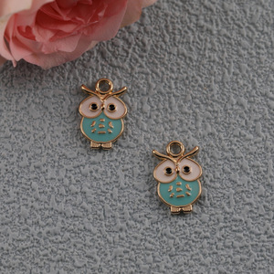 Pendentif hibou en alliage, accessoires de bijoux DIY, couleurs rose, bleu, noir pour boucles d'oreilles, bracelets, colliers - Product Image 2