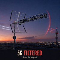 Antenne numérique HDTV DVB-T2 DMB-T UHF 470-790 MHz longue portée personnalisée 125 km pour extérieur, à gain élevé avec filtre 4G/5G