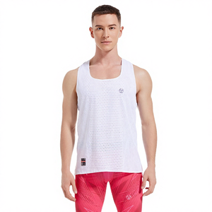 Custom Sporty Running <b>Singlet</b> Lightweight Quick Dry Breathable Workout Sleeveless Tank Top 100% Polyester Seamless Fit <b>for</b> <b>Men</b> - Product Image 4