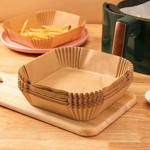 Disposable <b>Silicone</b> Oil Parchment Paper Liners for Air Fryer Square 16cm Kraft/White Home Kitchen <b>Baking</b> Roasting Microwave - Product Image 5