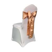 Rubans de chaise de mariage en satin doré en gros