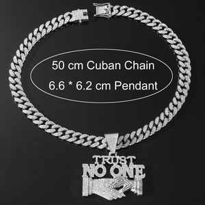 Nuevos Collares con Colgante de Letras Empalmadas de Aleación Chapada en Oro y Plata 2026, Collar Hiphop para Hombre, Joyería de Moda al por Mayor - Product Image 4