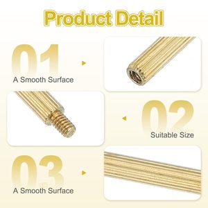 Entretoise moletée ronde M2 en laiton, mâle-femelle, avec vis et écrous de fixation, approvisionnement direct usine en gros - Product Image 2