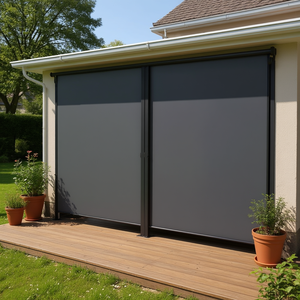 Toldo Lateral Retráctil de 63"x236.2" con Tela Antracita, Parasol Manual de Montaje en Pared - Product Image 2