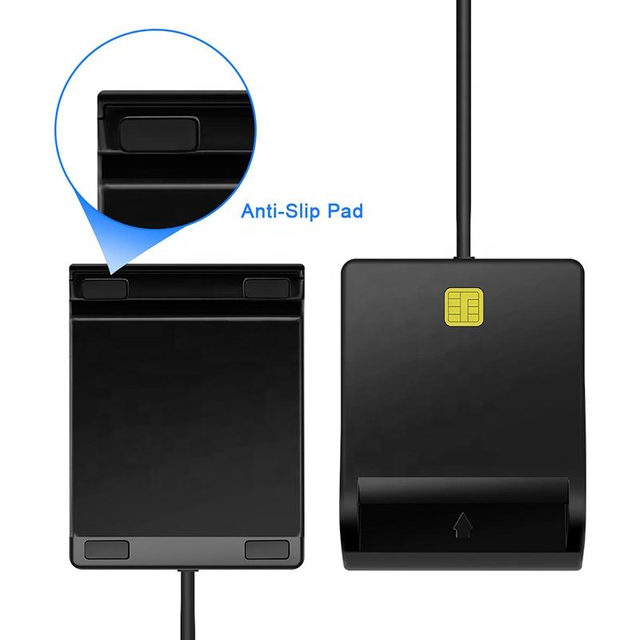 TUTI USB 2.0 Smart Card Reader Card ICID EMV Card Reader for  for Bank Windows 7 8 10 Linux OS