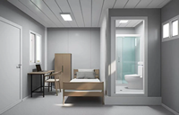 Maison conteneur mobile préfabriquée à porte centrale 20 pieds, 1, 2, 3 ou 4 chambres, appartement moderne