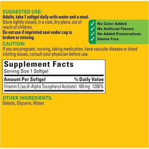 Cápsulas Blandas de Vitamina E de Alta Eficiencia de Marca Privada, Nutriente Esencial, una Buena Opción para Proteger la Salud Juvenil, Fabricante de Alimentos Saludables - Product Image 2