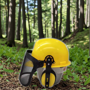 Cache-oreilles en acier maille visage visière journalisation <span class=keywords><strong>Anti</strong></span> <span class=keywords><strong>bruit</strong></span> <span class=keywords><strong>casque</strong></span> de sécurité Durable ABS & PP acier visage visière forestier <span class=keywords><strong>casque</strong></span> de sécurité - Product Image 5