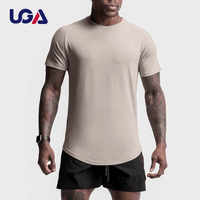 Gym Workout Fast Dry T Shirt Plain Logo personnalisé Hommes Slim Fit Mesh T Shirt Activewear Running Sports T Shirts