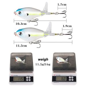 Señuelo de Pesca Whopper Plopper de Alta Calidad, 103 mm, 11.5 g, 5 Colores Disponibles, Cola Giratoria Flotante para Pesca en Agua Salada, Salmón, Marlín - Product Image 4
