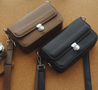Sac messager classique en PU léger et portable pour homme, avec fermoir en D, couleur unie, à rabat, sac bandoulière pour le travail quotidien et les loisirs